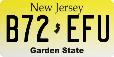 NJ license plate B72EFU