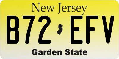 NJ license plate B72EFV