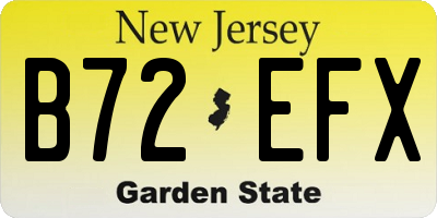 NJ license plate B72EFX