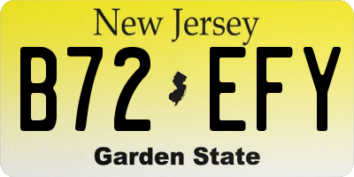 NJ license plate B72EFY