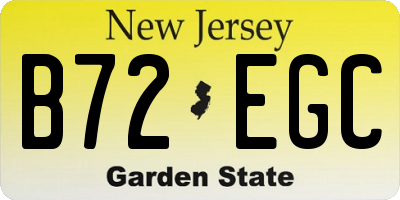 NJ license plate B72EGC