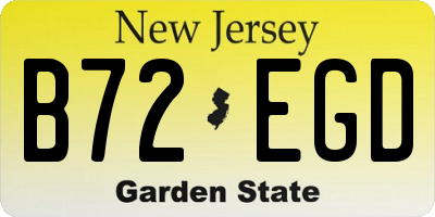 NJ license plate B72EGD