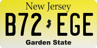 NJ license plate B72EGE