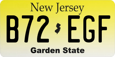 NJ license plate B72EGF