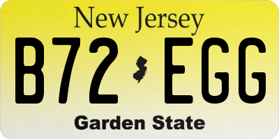 NJ license plate B72EGG