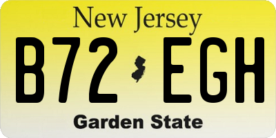 NJ license plate B72EGH