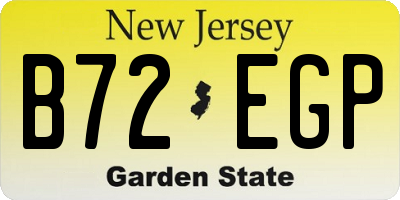 NJ license plate B72EGP