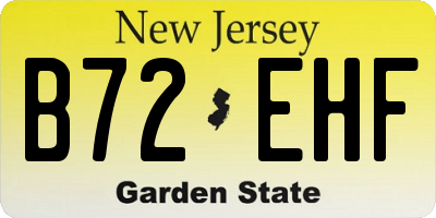 NJ license plate B72EHF