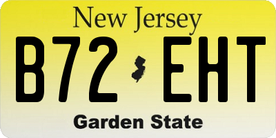 NJ license plate B72EHT