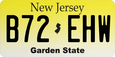 NJ license plate B72EHW
