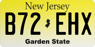 NJ license plate B72EHX