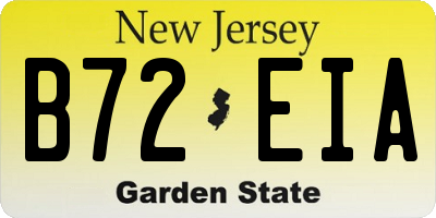 NJ license plate B72EIA