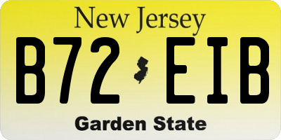 NJ license plate B72EIB