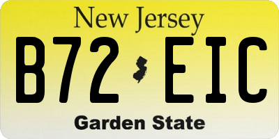 NJ license plate B72EIC
