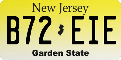 NJ license plate B72EIE