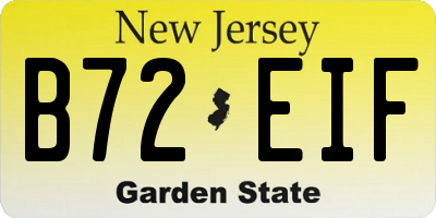 NJ license plate B72EIF