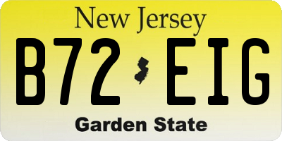 NJ license plate B72EIG