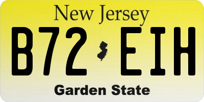 NJ license plate B72EIH