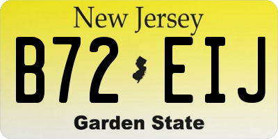 NJ license plate B72EIJ