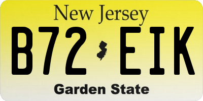 NJ license plate B72EIK