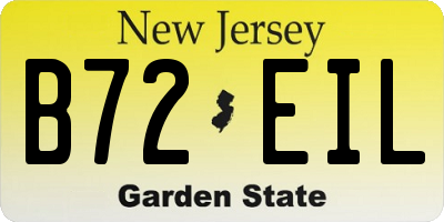 NJ license plate B72EIL