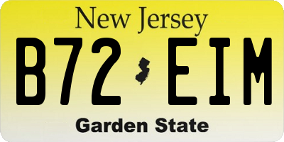 NJ license plate B72EIM