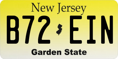 NJ license plate B72EIN
