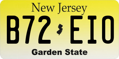 NJ license plate B72EIO