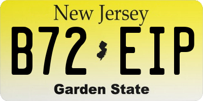 NJ license plate B72EIP