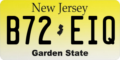 NJ license plate B72EIQ