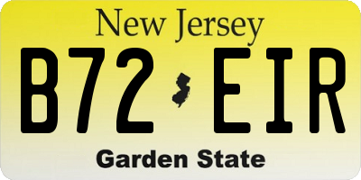 NJ license plate B72EIR