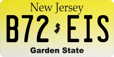 NJ license plate B72EIS