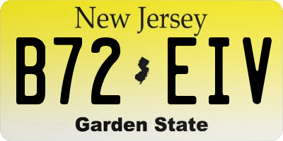 NJ license plate B72EIV
