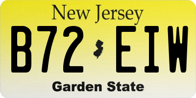 NJ license plate B72EIW