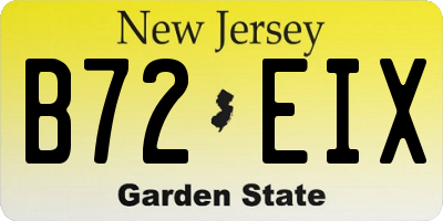 NJ license plate B72EIX