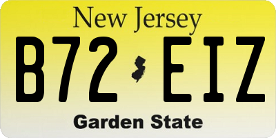 NJ license plate B72EIZ