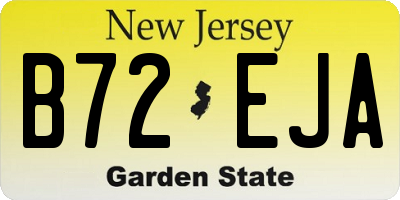 NJ license plate B72EJA
