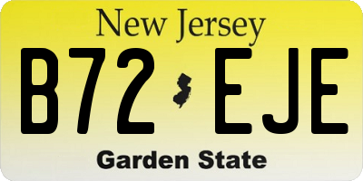 NJ license plate B72EJE