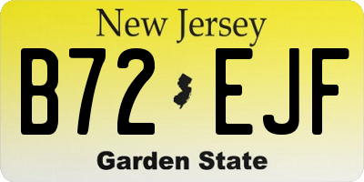 NJ license plate B72EJF