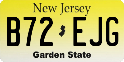 NJ license plate B72EJG