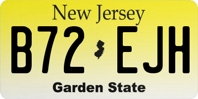 NJ license plate B72EJH