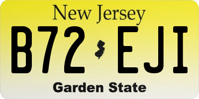 NJ license plate B72EJI