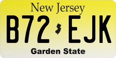 NJ license plate B72EJK
