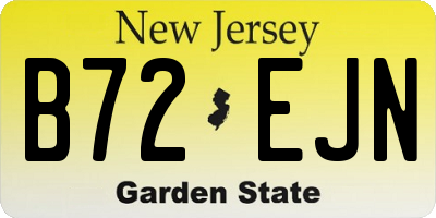 NJ license plate B72EJN
