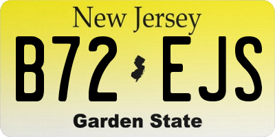 NJ license plate B72EJS