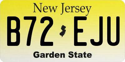 NJ license plate B72EJU
