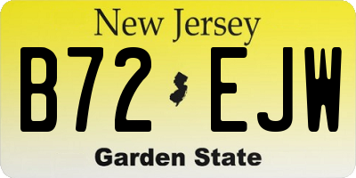 NJ license plate B72EJW