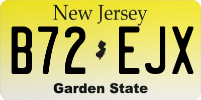 NJ license plate B72EJX