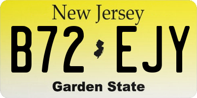 NJ license plate B72EJY