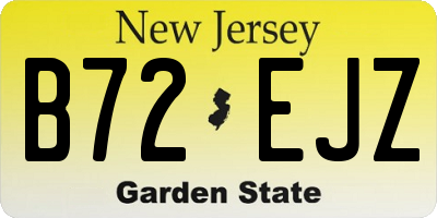 NJ license plate B72EJZ